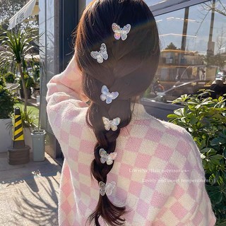 Set 10 Kẹp Hình Bướm Trong Suốt Đổi Màu Phong Cách Hàn Quốc Hamin