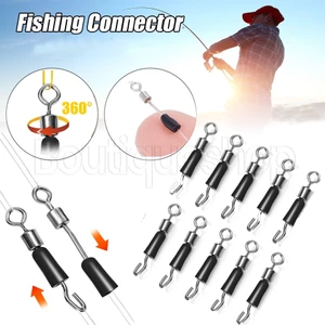 Bộ 10 Móc Khóa Câu Cá Số 8 Bằng Silicone Và Thép Không Gỉ Xoay 360° Dụng Cụ Xoay Câu Cá Nhanh Chóng Tiện Dụng