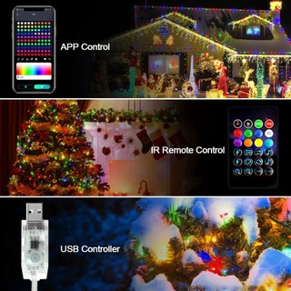 10m 100Leds Thông Minh 5V RGBIC WS2812b Dây Led Cổ Tích Ánh Sáng Dreamcolor Đuổi Theo Trang Trí Ngoài Trời Đồng Bộ Âm Nhạc