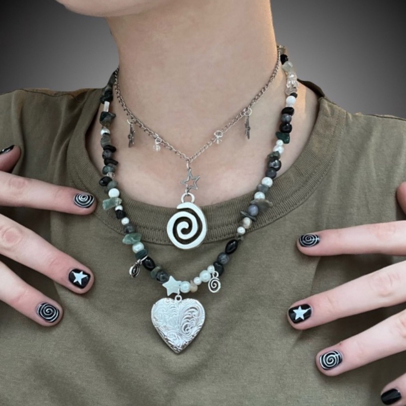 Vòng Cổ choker y2k Mặt Ngôi Sao vortex Thời Trang