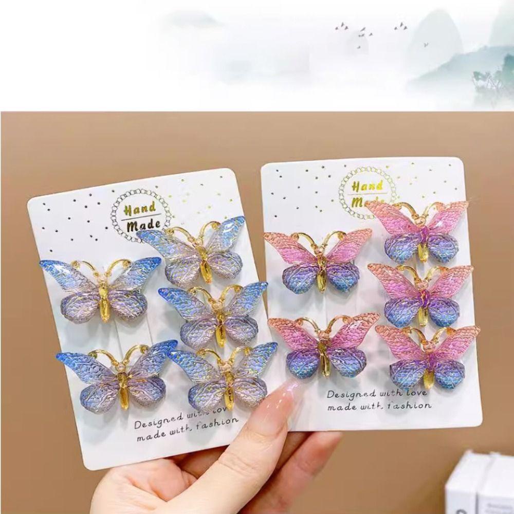 JKDESIGN  10 Chiếc Kẹp Tóc Bướm, Dụng Cụ Tạo Kiểu Tóc Bằng Nhựa Kẹp Mỏ Vịt, Công Chúa Barrette Kim Loại Phụ Kiện Bé Gái Kẹp Tóc Bé Gái