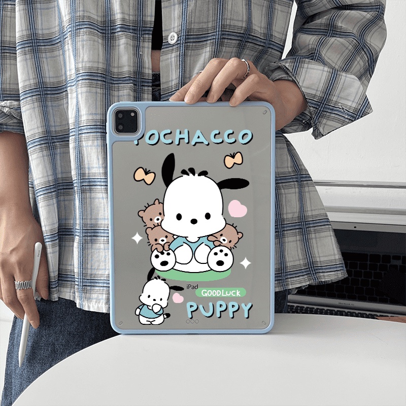 Vỏ nhựa Acrylic cứng Puppy và Pochacco họa tiết Vỏ tương thích với IPad 7 8 9 10th Air3 Air4 Air5 10.9 "Pro10.5 10.2" Pro11 Air11 A16 2025