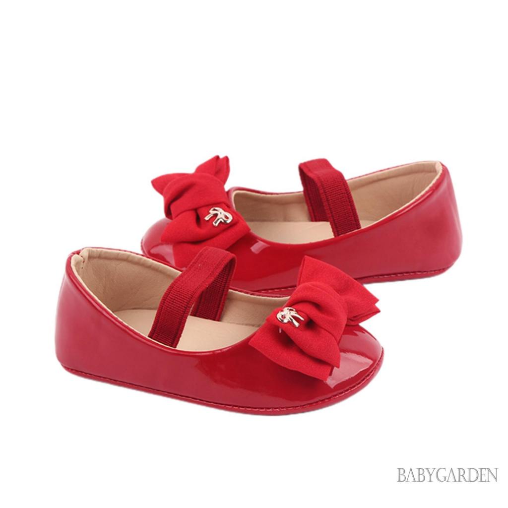 Bé Gái Mary Jane Flats, Đế Da PU Đế Chống Trơn Trượt Giày Công Chúa Nơ