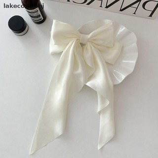Lakecou Nơ Ruy Băng Kẹp Tóc Mũ Đơn Giản Thanh Lịch Sa Mùa Xuân Kẹp Cố Định Retro Đảng Mũ Đội Đầu Tóc Đỏ Phụ Kiện tinhj