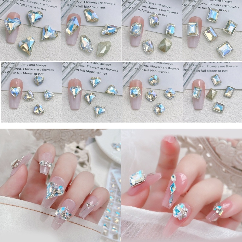 ⚝⚝Richh Set 10 Phụ Kiện Trang Trí Móng Tay Nghệ Thuật Đẹp Mắt Charms