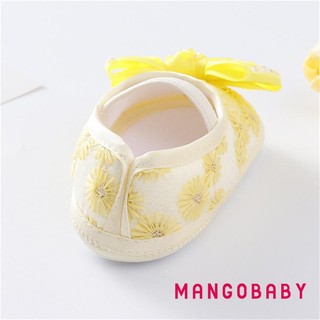 Mgg-baby Girls Mary Jane Flats Đính Hạt Nơ Công Chúa Giày Đi Bộ Và Băng Đô Cho Trẻ Sơ Sinh Tập Đi