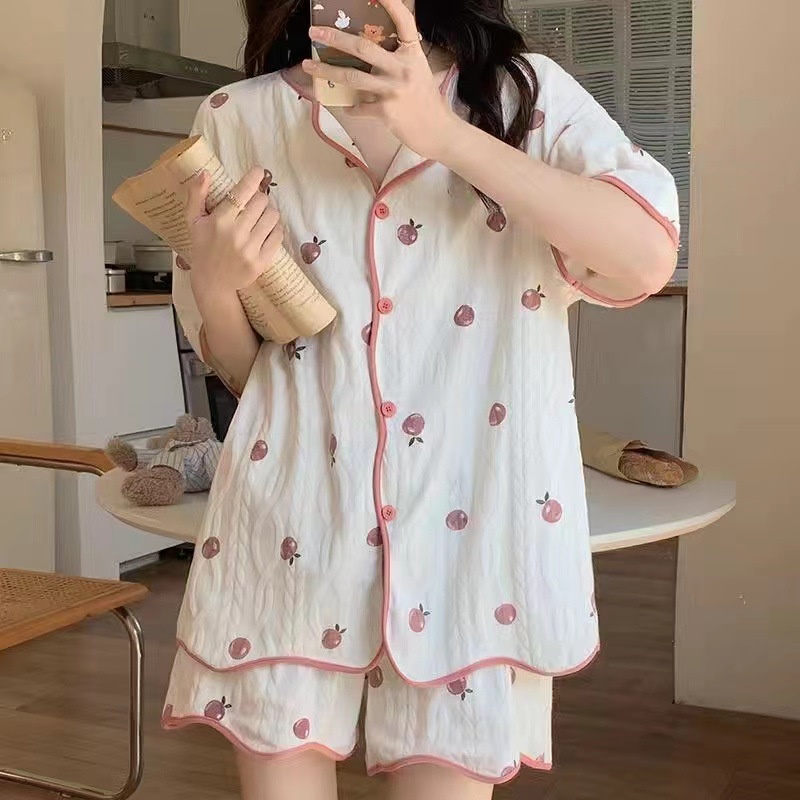 Váy Ngủ	Pyjama-Bộ Đồ Ngủ Mỏng Mùa Hè Tay Ngắn Phong Cách Mới 2023 Cho Nữ [Lff0707]