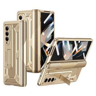 Ốp kính cường lực PC dạng giáp nam châm cho Samsung Galaxy Z Fold 4/Z Fold 3/Z Fold 2, có giá đỡ