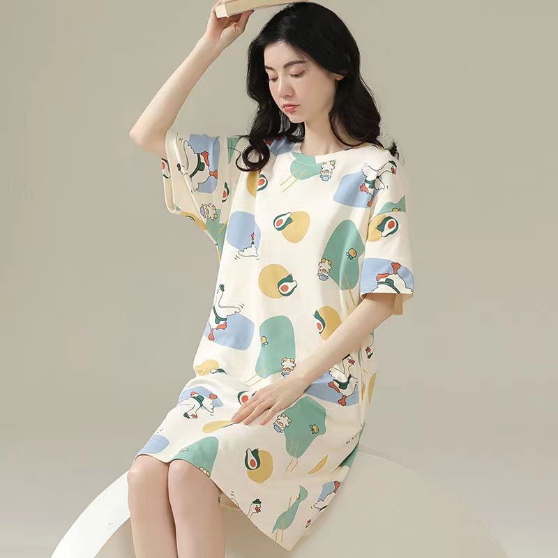 Váy Ngủ	Pyjama Đầm Ngủ Dáng Dài Cỡ Lớn Phong Cách Công Chúa Dễ Thương Thời Trang Mùa Hè Cho Nữ [lzf0626]