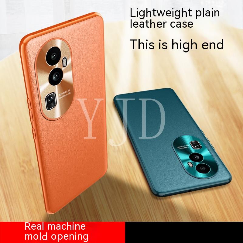 Ốp Điện Thoại Bằng Da Và Kim Loại Chống Sốc Cho OPPO Reno 10 Pro+