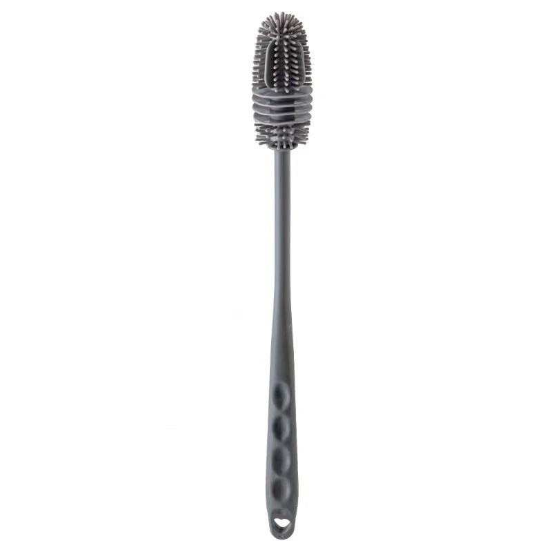 Cốc rửa đa dụng silicon tay cầm dài, bàn chải không góc chết cho bình/cốc/trà