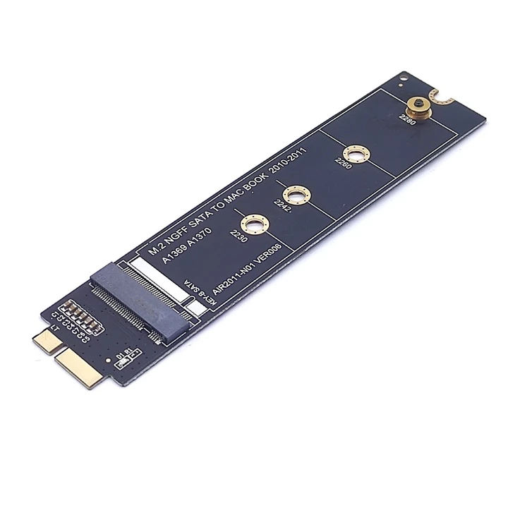 Đối với apple macbook ssd adapter 2010 2011 macbook air a1369 a1370 m2 ssd converter card adapter hỗ trợ 2230 2242 2260 2280 m2 ssd
