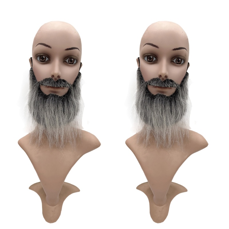 [SUIT] Râu Giả Dài Lông Tơ Râu Cosplay Đạo Cụ Halloween Râu Giả Ngộ nghĩnh ria mép