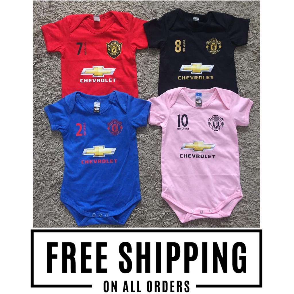 UNITED MANCHESTER Baby Rompers Unisex Có Logo Ghen Cotton