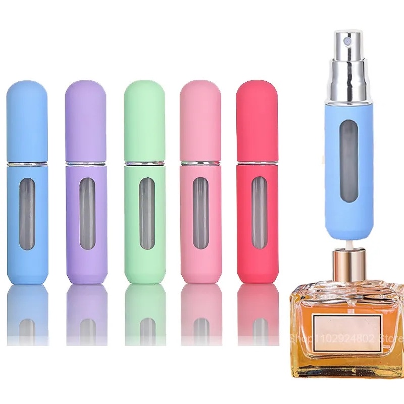 Loại máy ép có thể nạp lại 5ml chai nước hoa làm đầy trực tiếp dưới đáy / hộp đựng mẫu di động đi du lịch và đi ra ngoài / chai xịt tinh dầu nhỏ màu