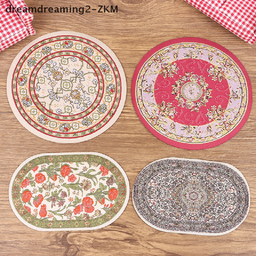[dreamdreaming] 1Pc 1: 12 Nhà búp bê Thảm trải sàn thu nhỏ Thảm trải sàn Mô hình Phòng ngủ Trang trí phòng khách Phụ kiện nhà búp bê [zkm]