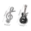 SUIT Tiny Post Bông tai Music-Note Guitar Stud Bông tai bất đối xứng