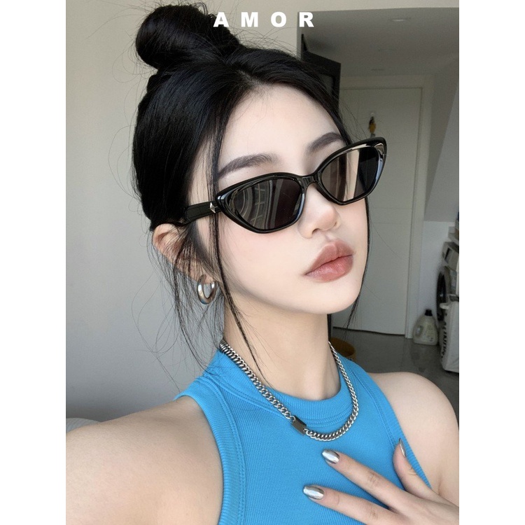 Kính râm mắt mèo Y2K Ngăn ngừa bức xạ Mặt vuông tròn xuất hiện mỏng ...