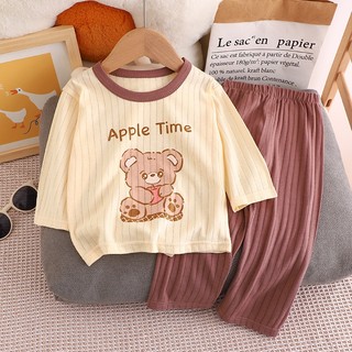 Bộ Đồ Ngủ Nửa Tay Cho Trẻ Em Unisex Bé Cotton Jacquard Tay Ngắn Phù Hợp Với Bé Trai Bé Gái Bộ Đồ Ngủ Mùa Hè Cổ Tròn Không Khí Quần Áo