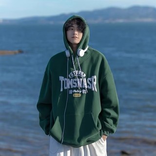 Áo hoodie nỉ in chữ phong cách đường phố có mũ trùm đầu