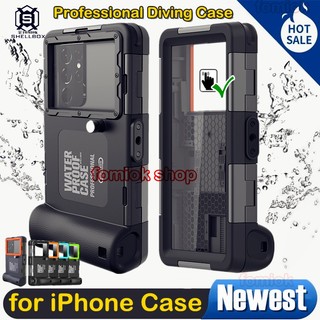 SHELLBOX ốp lưng chống nước Professional Diving Phone Case chống nước for iPhone 16 15 ProMax 11/12/13/14 Pro Max 6/7/8/SE XR XS MAX X 14 Plus Casing 15M Underwater Super Waterproof Depth Cover