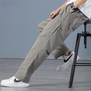 Quần Jogger Cotton Ống Suông Rộng Nhiều Túi Cho Nam Size M-6XL