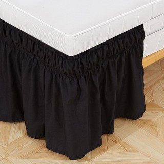 ARTISANU Xù váy bên giường màu trơn polyester, có thể tháo rời, co giãn, phụ kiện trang trí phòng ngủ