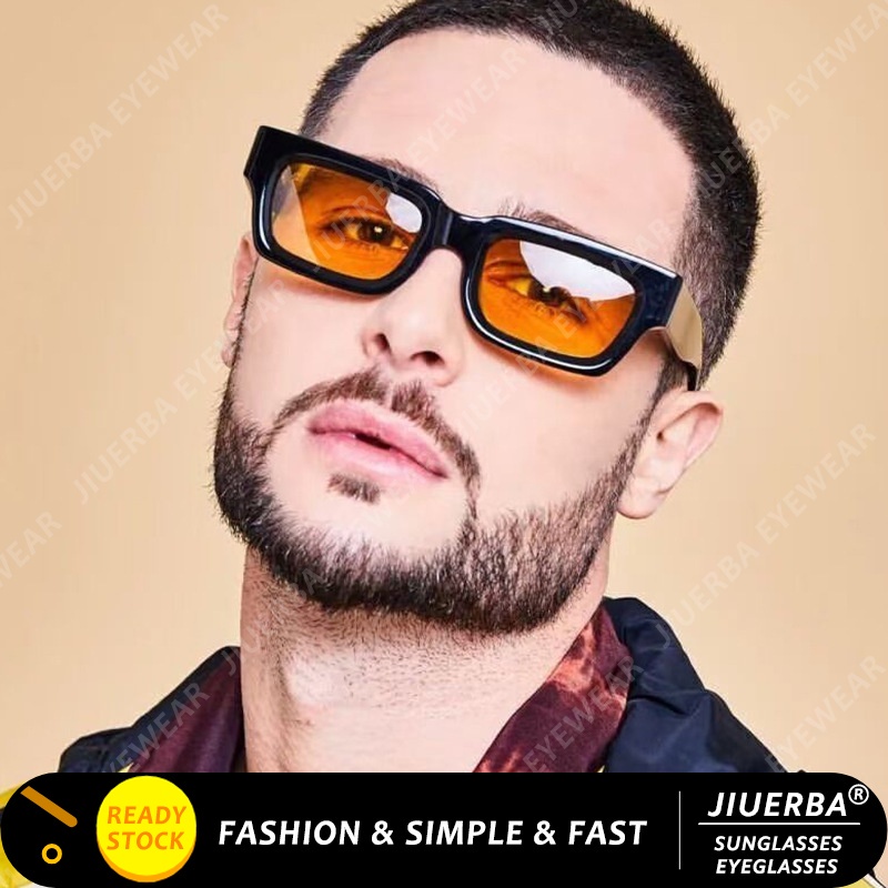 (JIUERBA) Kính Mát Gọng Vuông Dày Phong Cách Hip Hop Vintage Thời Trang Cho Nam Và Nữ | BigBuy360 - bigbuy360.vn