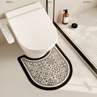 MANDY HOME Sinilian Bộ Ba Mảnh Thảm Lót Sàn Nhà Tắm toilet Bằng Silicon Mềm Thấm Hút Nước Chống Trượt Phong Cách retro