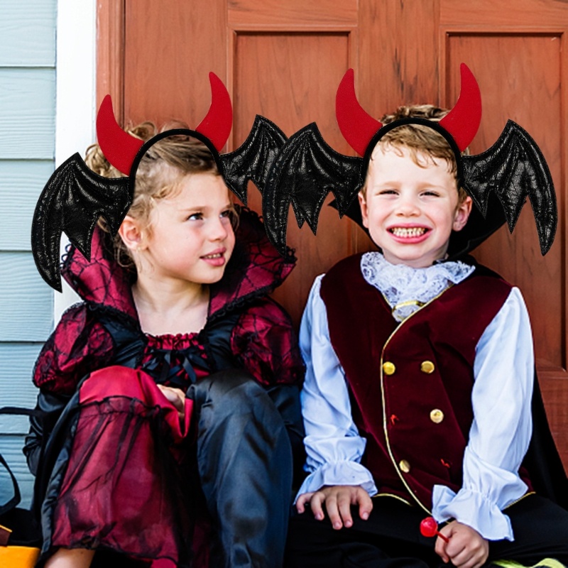 Dasbsug Người Lớn Thanh Thiếu Niên Đầu Dơi Cánh Quỷ Sừng Hình Tóc Vòng Halloween Đảng Mũ Người Phụ Nữ Cô Gái Trang Phục Hóa Trang H