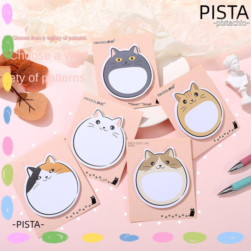 Pista cartoon cat selfstick memo pads, coffee yellow kawaii animal