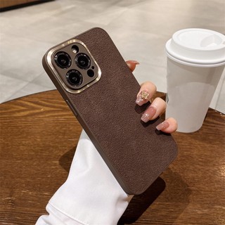 Vòng mạ vỏ điện thoại bằng da cổ điển của anh chất lượng cao cho iphone 14 13 12 11 pro max 14 plus xr x xs max vỏ mềm silicon chống sốc
