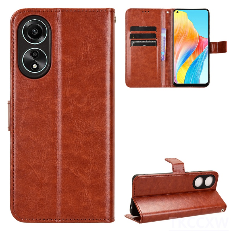 Thời trang da rắn màu cho oppo a58 a78 a98 reno 10 pro bao da dạng đế lật bao da ví đựng thẻ