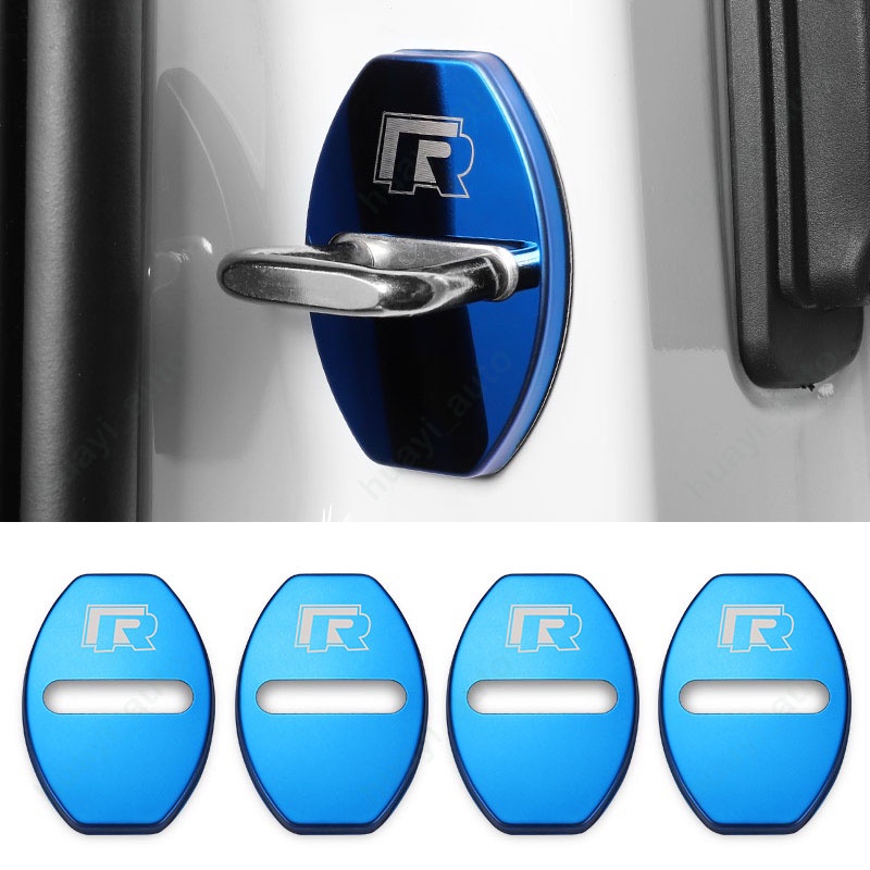 VOLKSWAGEN Set 4 Ốp Bảo Vệ Khóa Cửa Xe Hơi Bằng Thép Không Gỉ Cho Gol T-Ccross Nivus Saveiro Taos Polo Amarok Virus Tiguan Passat Arteon Golf Vento