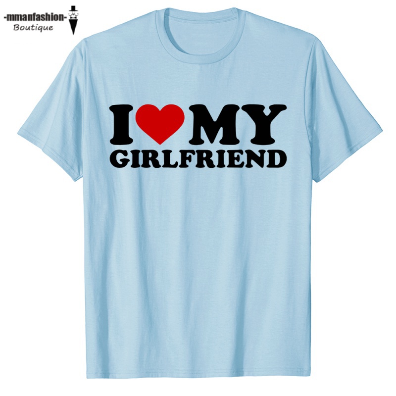 Áo Thun Tay Ngắn In Chữ I Love My Girlfriend I Heart My-Girlfriend Valentine Dành Cho Nam Nữ