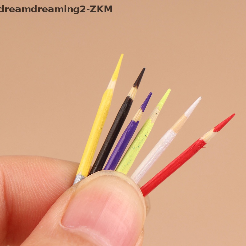 [dreamdreaming] 8 Cái 1: 12 Nhà Búp Bê Bút Thu Nhỏ Bút Chì Màu Đồ Dùng Học Tập Mô Hình Kid Giả Vờ Chơi Phụ Kiện Nhà Búp Bê [zkm]