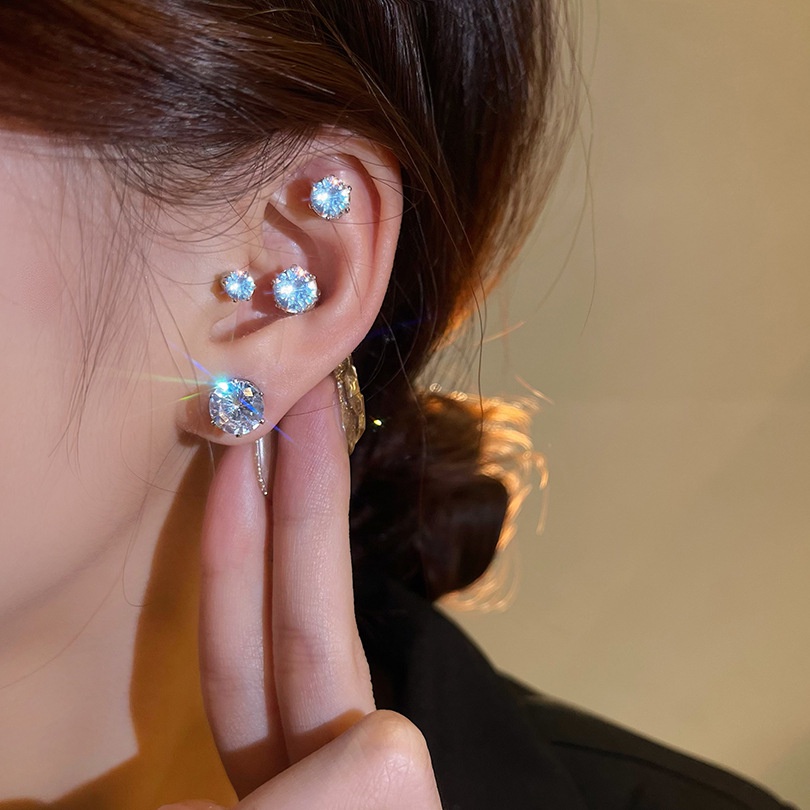 Khuyên Tai Nam Châm Đính Đá Zircon Quyến Rũ Thời Trang Cho Nữ