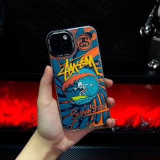 Ốp Điện Thoại Chống Sốc Chống Rơi Màu gradient In Logo Stussy Cho iphone 14 11 13 12 X XS Pro Max xr Mini xr 7 8 plus