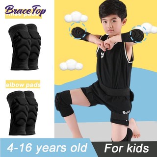 BraceTop 1 cặp bảo vệ đầu gối/khuỷu tay trẻ em cho bóng rổ, bóng đá, hỗ trợ vận động