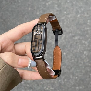Dây Da Cho Xiaomi Band 10 9 8 7 6 5 4 3 Khóa Từ Thay Thế Đồng Hồ Thông Minh Dây Đeo Tay Mi Band 56 Miband 8 7 Accessorie