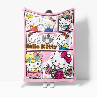 Sanrio 4 Kích Thước Chăn Flannel Cinnamoroll & Kuromi & Hello Kitty & Melody Hoạt Hình Dễ Thương Trẻ Em Một Mặt Flannel Chăn Điều Hòa Không Khí Chăn Ngủ