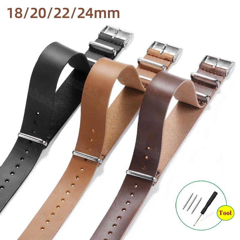 Dây Đeo Đồng Hồ Bằng Da 18mm 20mm 22mm 24mm Họa Tiết Hoạt Hình One Piece