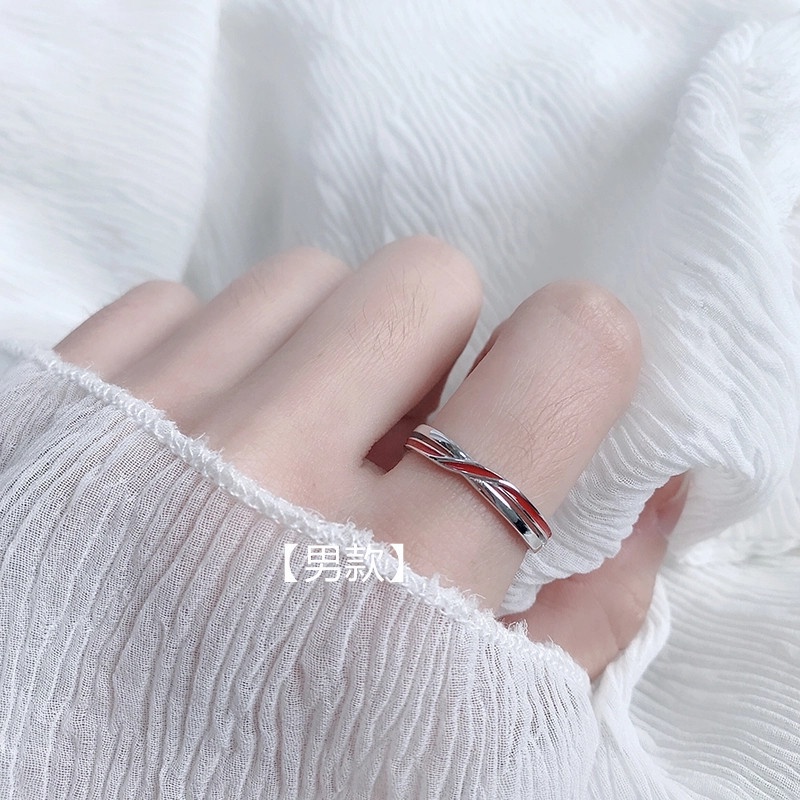 Nhẫn Cặp Đôi Màu Đỏ Sáng Tạo Có Thể Điều Chỉnh Cho Cặp Đôi