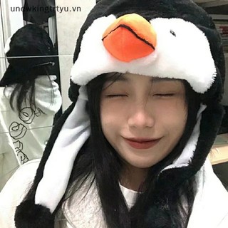 UNE Hoạt Hình Động Vật Chim Cánh Cụt Linh Vật Sang Trọng Ấm Áp Mũ 1Pc VN