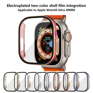 Vỏ PC cứng bảo hiểm toàn diện có kính cường lực bảo vệ màn hình cho Apple Watch 49MM