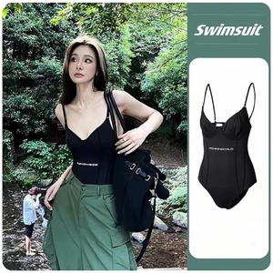 Bộ Đồ Bơi Một Mảnh Hở Lưng Màu Đen Phong Cách Âu Mỹ Cho Nữ