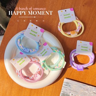 MEOWU Set 2-3 Thun Cột Tóc Màu Hồng Màu Tím Phong Cách Hàn Quốc Cho Nữ