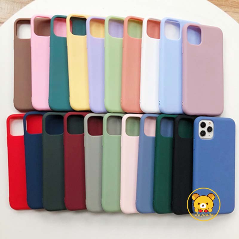 Ốp Điện Thoại Silicone Mềm Màu Trơn Mặt Nhám Chống Sốc Cho iPhone XS Max XR X 5 5S SE 2016
