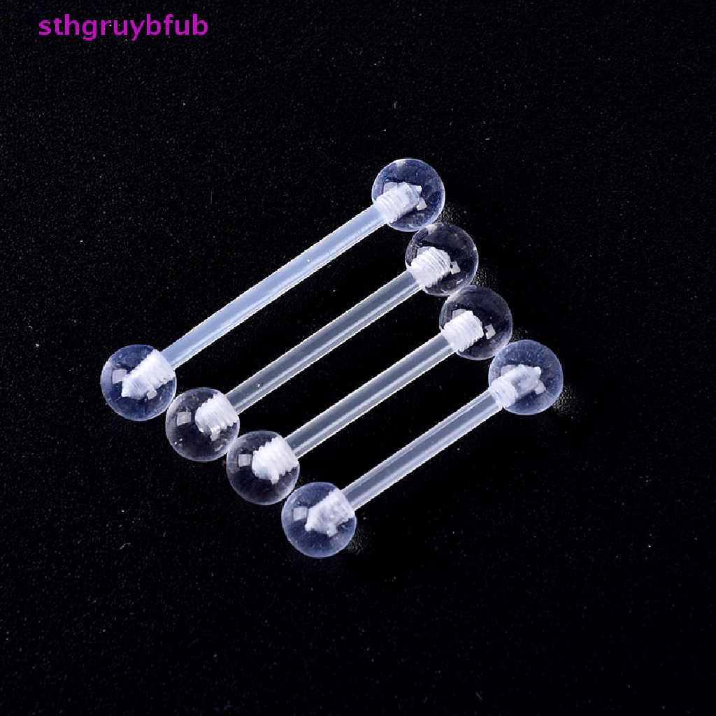Set 10 Khuyên Lưỡi Bằng Acrylic Trong Suốt Cá Tính
