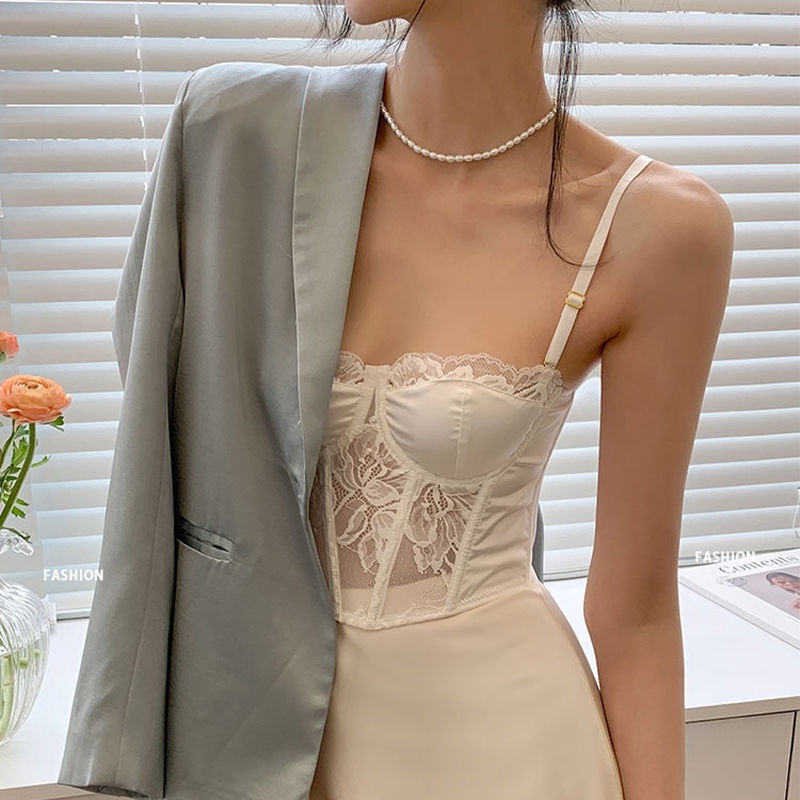 Áo Bra Corset Lụa Cao Cấp Gọng Mềm Mút Mỏng Móc Cài Sau Sang Chảnh